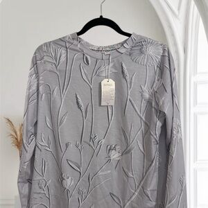 Amazon Gray Floral Long Sleeve Tee